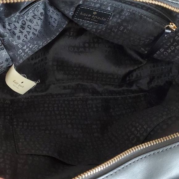 Black leather satchel with gold metal hardware - Picture 5 of 5